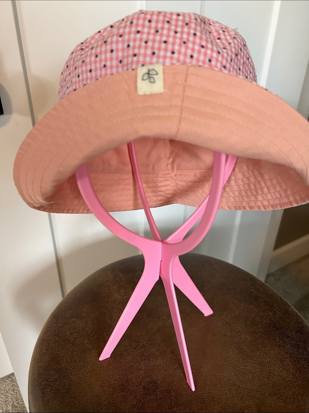 Beachwear hats bucket sear sucker fabric by Shell Flower  blue jean hat tattered